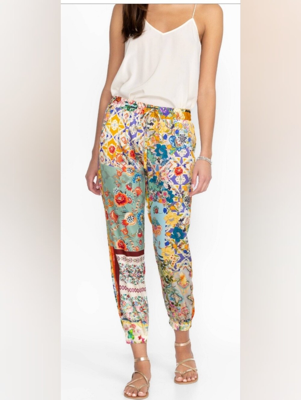 Johnny Was Otti Elsie Jogger Floral Patchwork Pants XS